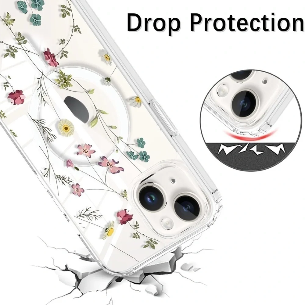 Floral Pattern Phone Case - White (055)
